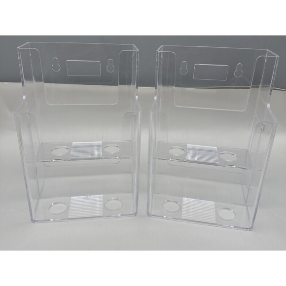 Azar Displays 252032 Clear Two-Tier Tri-Fold Brochure Holder, Acrylic Boxes READ - Picture 1 of 16